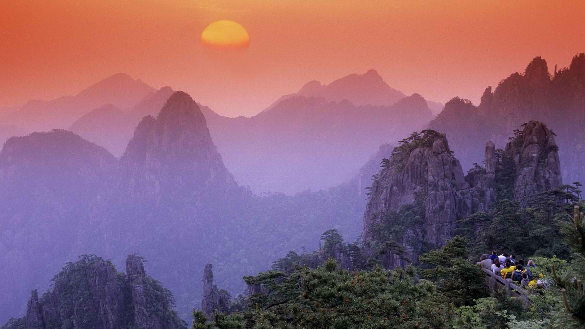 sunrise, Mountains, China Wallpaper