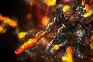 fire, League, Of, Legends, Fantasy, Art, Armor, Wukong