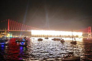 cityscapes, Fireworks, Bridges, Turkey, Istanbul, Bosphorus, Bosphorus, Bridge, Suspension, Bridge, Cities