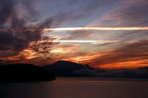 sunset, Clouds, Landscapes, Canada, British, Columbia, Bay