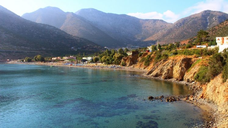 mountains, Landscapes, Nature, Houses, Greece, Sea, Beaches HD Wallpaper Desktop Background