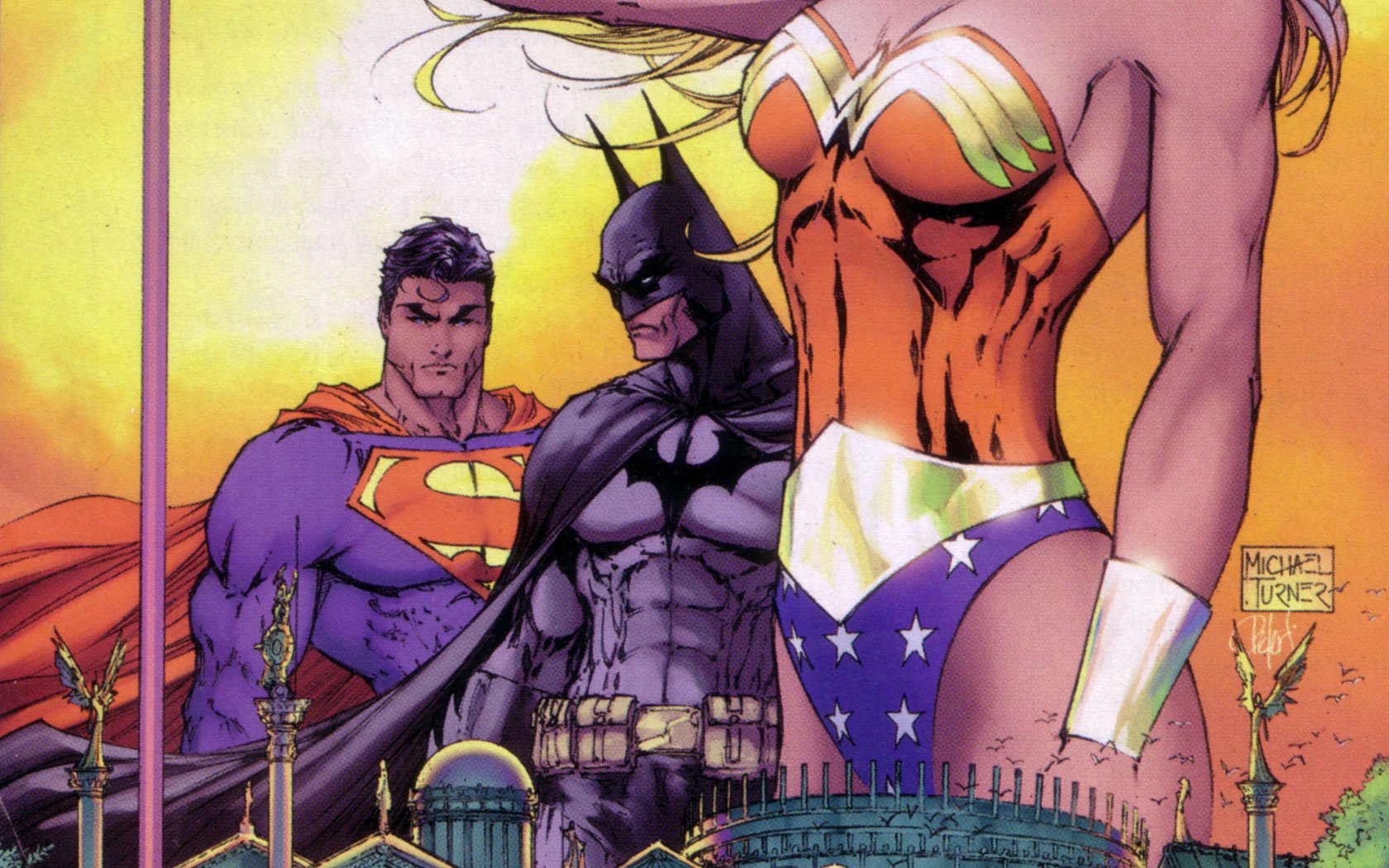 batman, Dc, Comics, Comics, Superman, Comics, Girls, Michael, Turner, Wonder, Woman Wallpaper