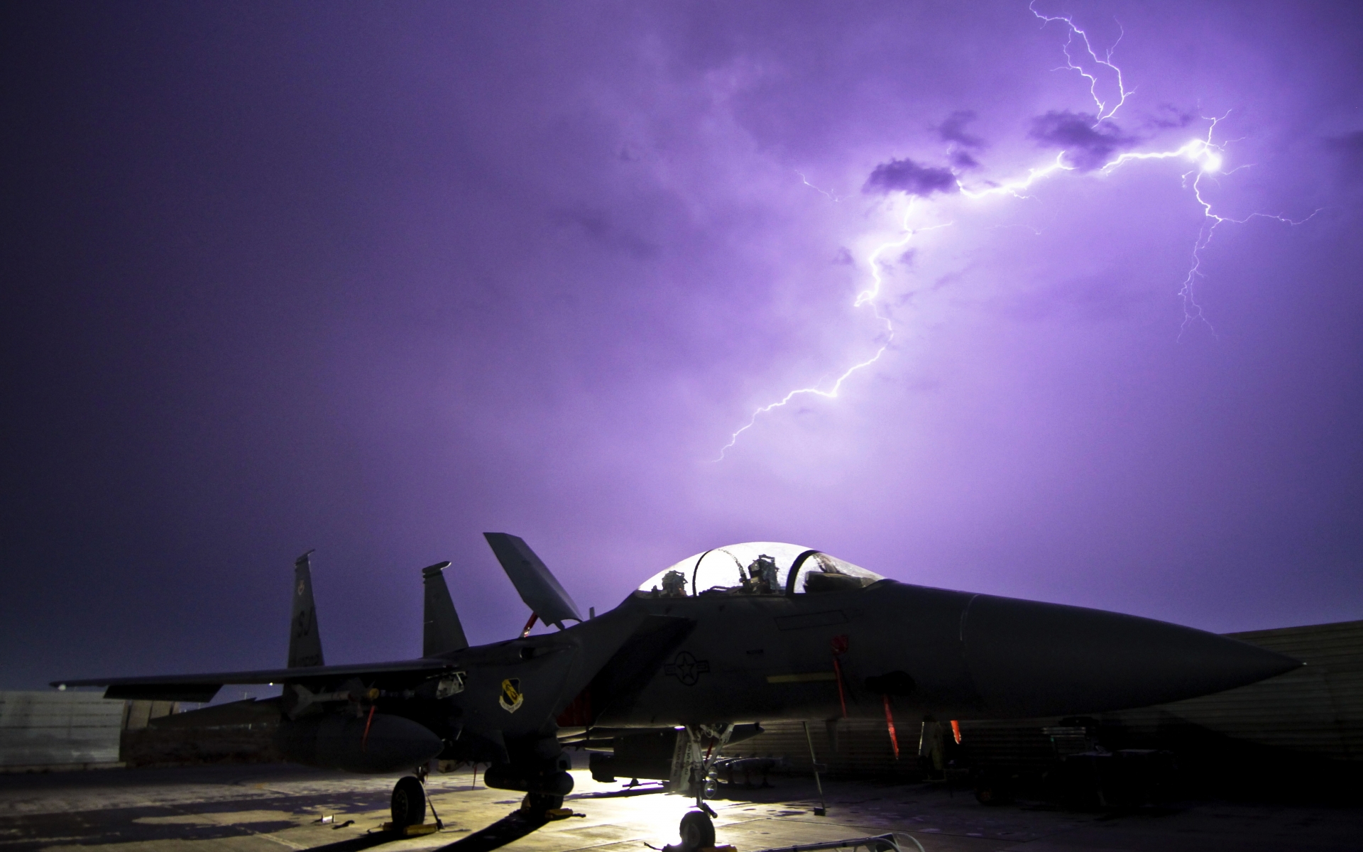 jet, Fighter, Carrier, Airplane, Military, Weapons, Lightning, Storm Wallpaper