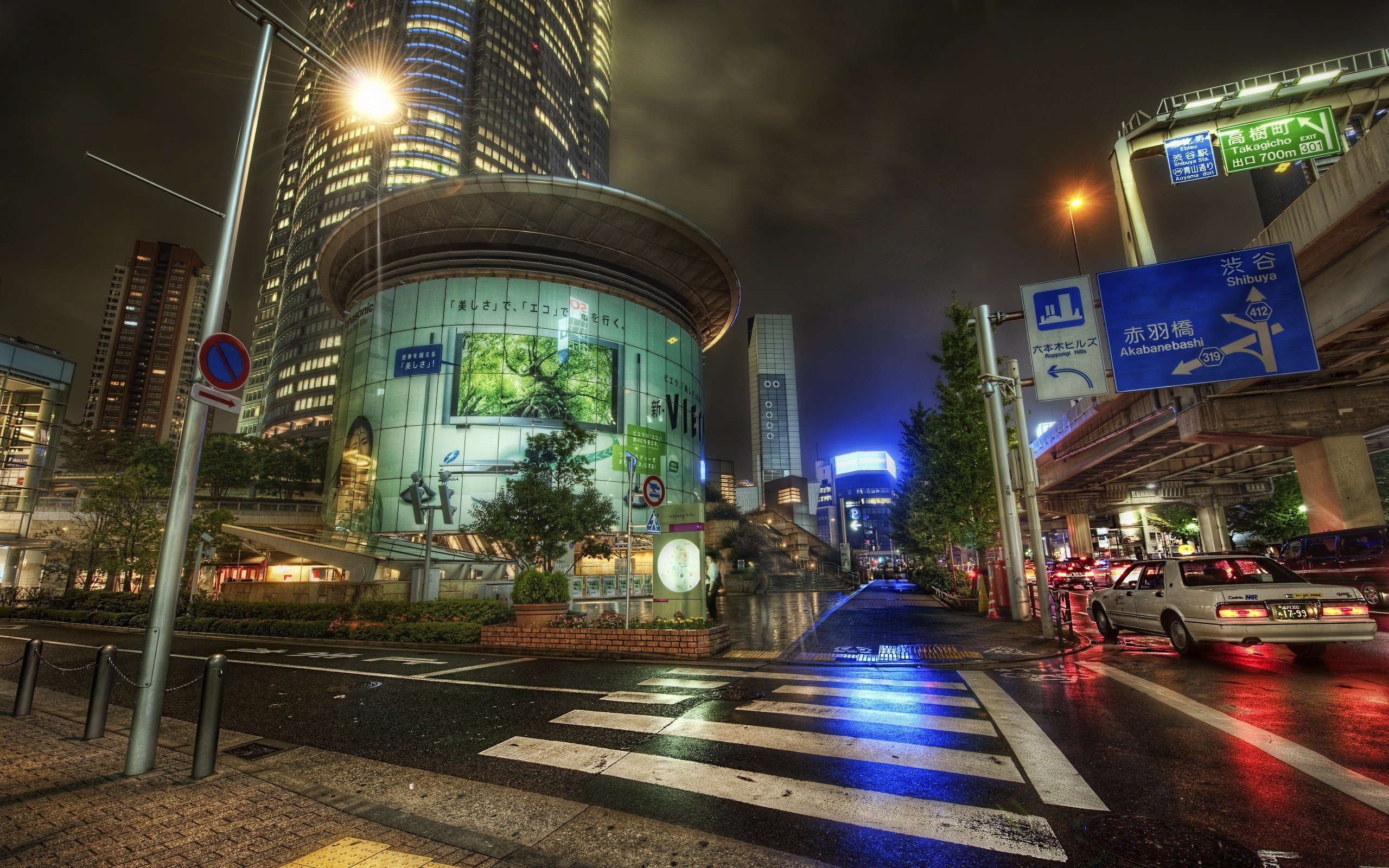 japan, Tokyo, Cityscapes, Night, Lights, Cars, Roads, Roppongi, Roppongi, Hills Wallpaper