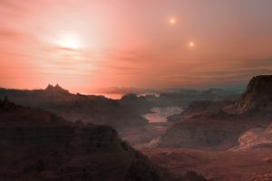 gliese, Planet, At, Sunset