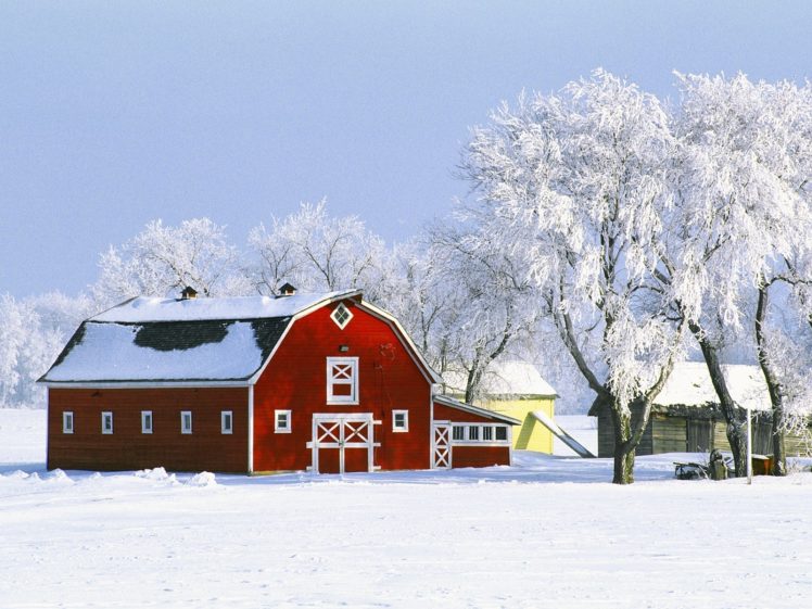 nature, Red, Canada, Barn, Hoarfrost, 1600×1200, Wallpaper, Nation, Canada, Hd, Landscapes, Barn, Farm, Winter HD Wallpaper Desktop Background