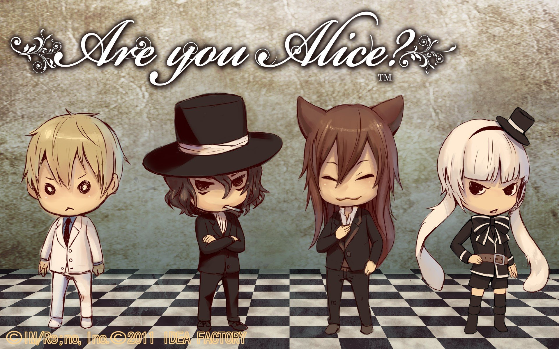 smoking, Chibi, Animal, Ears, Cat, Ears, Anime, Manga, Cigarettes, Bunny, Ears, Are, You, Alice , Alice,  are, You, Alice , Mad, Hatter,  are, You, Alice , Cheshire, Cat,  are, You, Alice , White, Rabbit,  are, Wallpaper