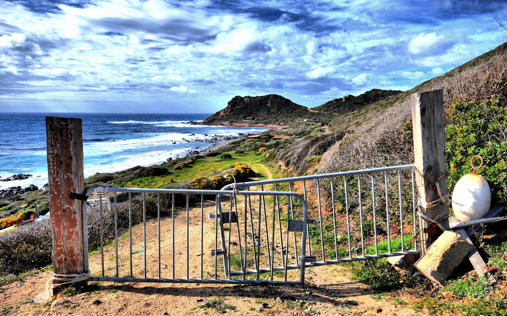 clouds, Landscapes, Nature, Coast, Gate, Sea, Beaches Wallpaper