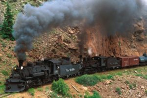 vintage, Colorado, Steam, Train