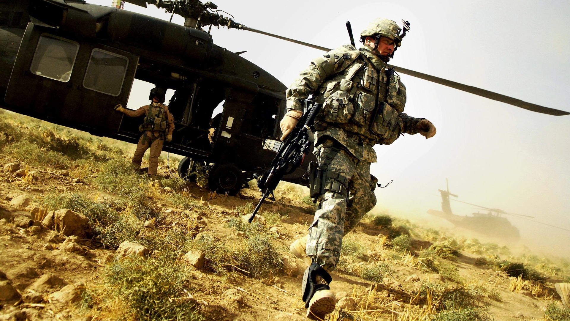 military, Soldier, Helicopter, Warrior, Weapons Wallpaper