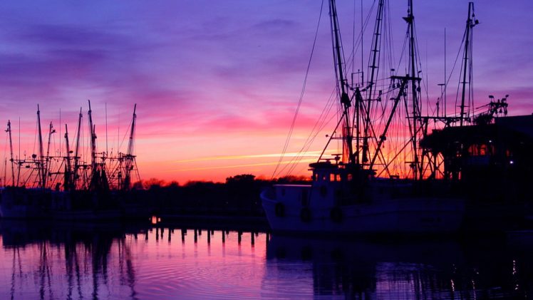 water, Sunset, Boats, Reflections, Harbours HD Wallpaper Desktop Background