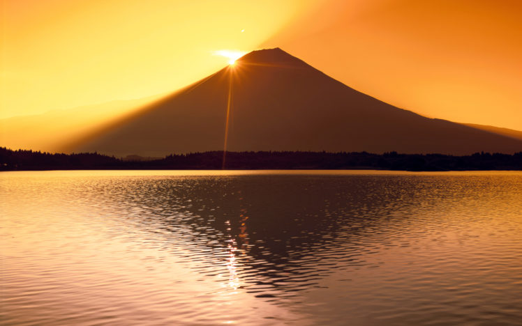 sunset, Mountains, Reflection HD Wallpaper Desktop Background