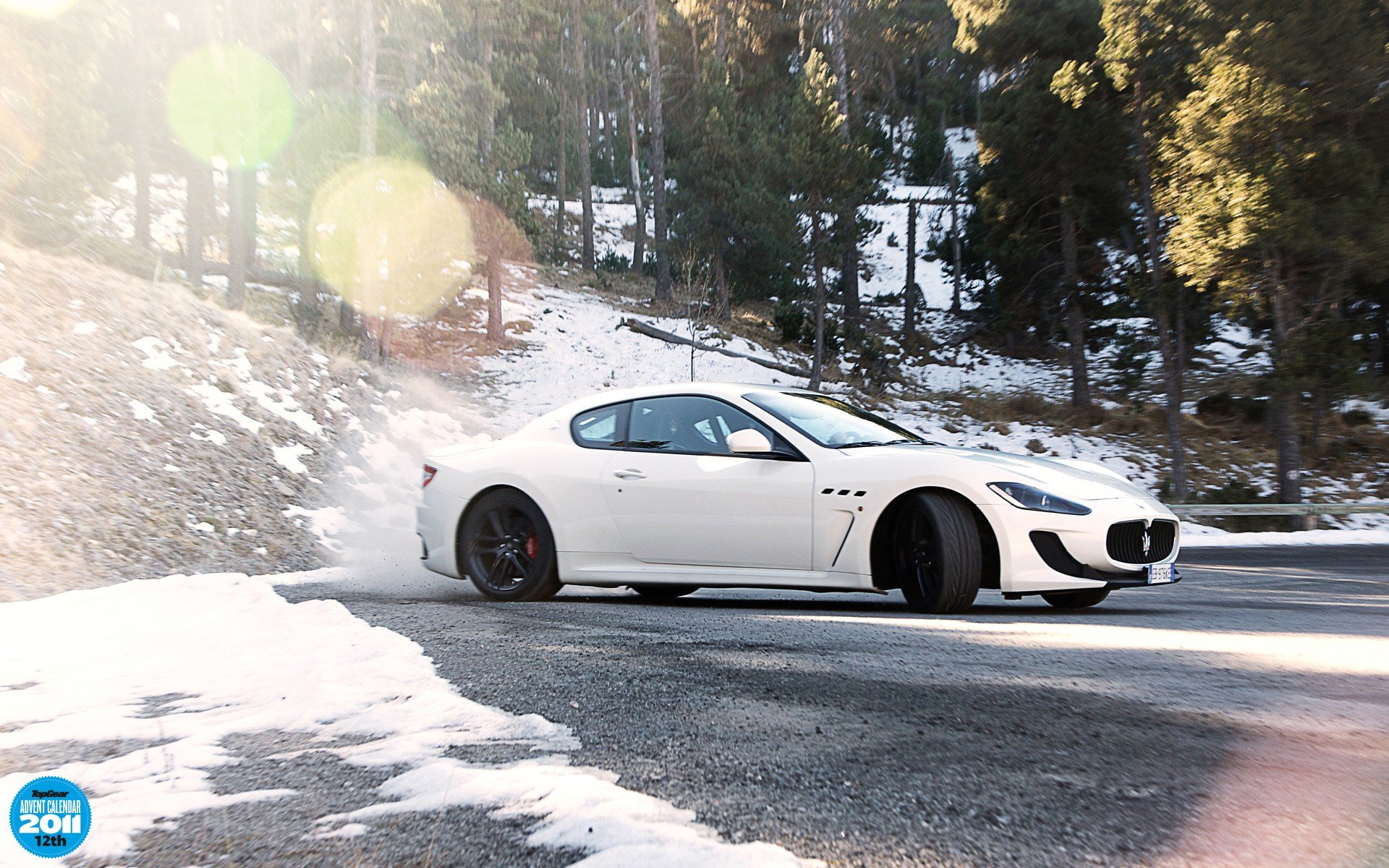 snow, Trees, Forests, Top, Gear, Maserati, Drifting, Cars, Roads, Gran, Turismo, Vehicles, Maserati, Granturismo, Front, Angle, View Wallpaper