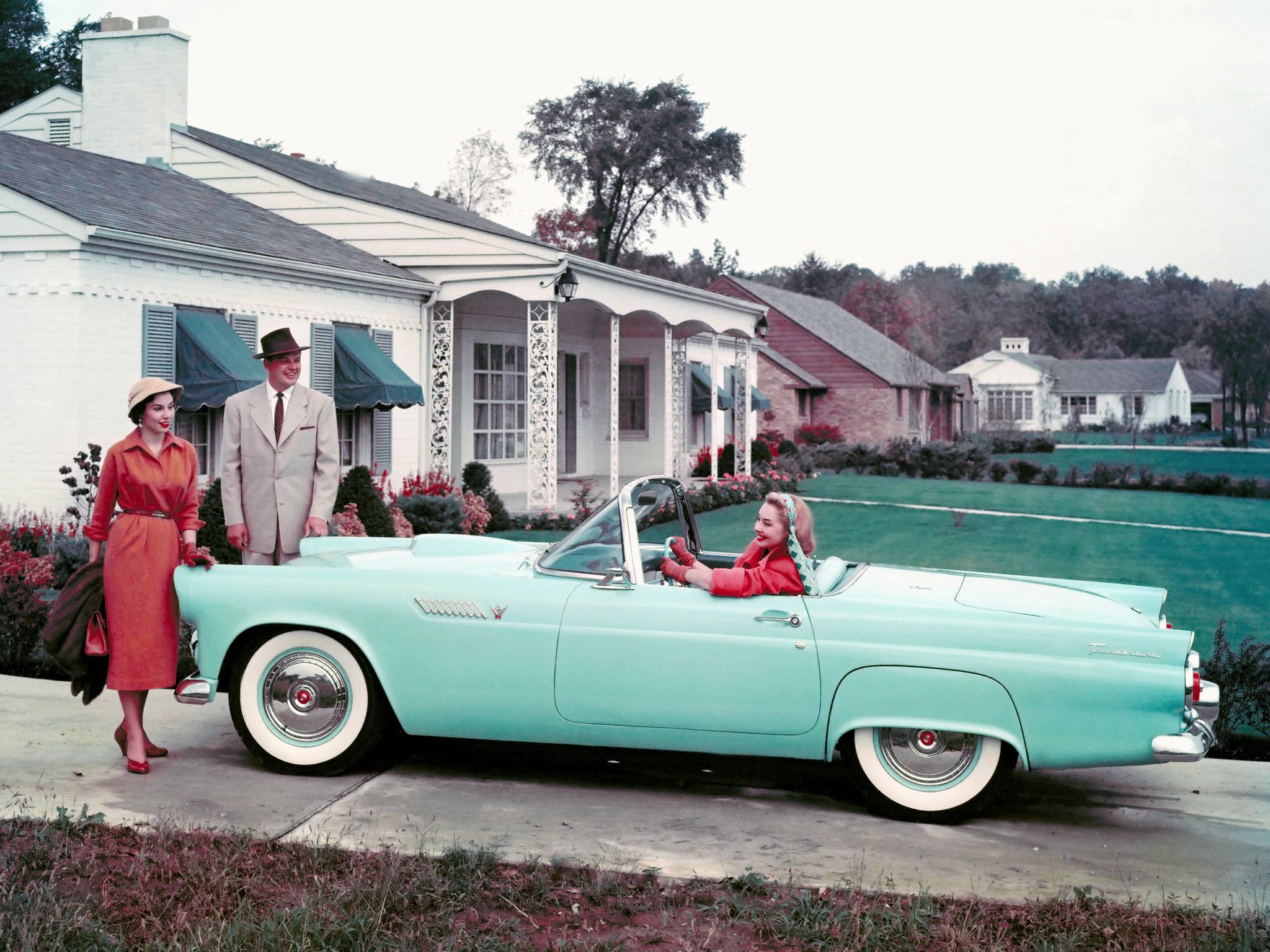 1955, Ford, Thunderbird, Retro Wallpaper