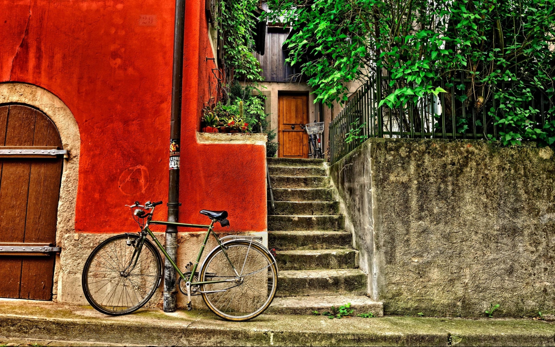 mood, Hdr, Buildings, Bicycle, Stairs Wallpaper