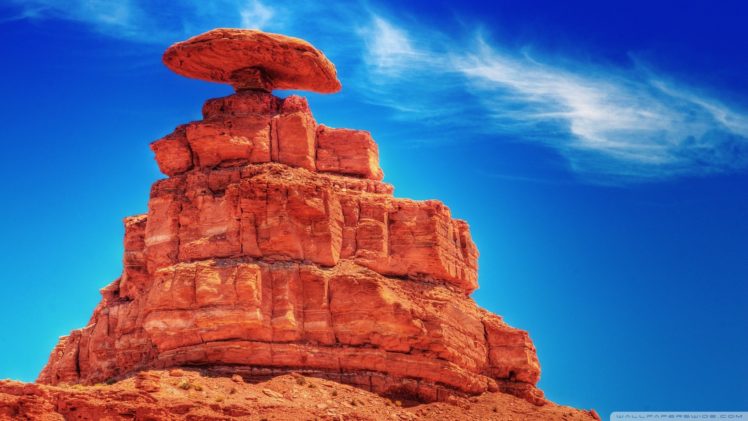 nature, Pyramid, Rock, Formations, Blue, Skies HD Wallpaper Desktop Background