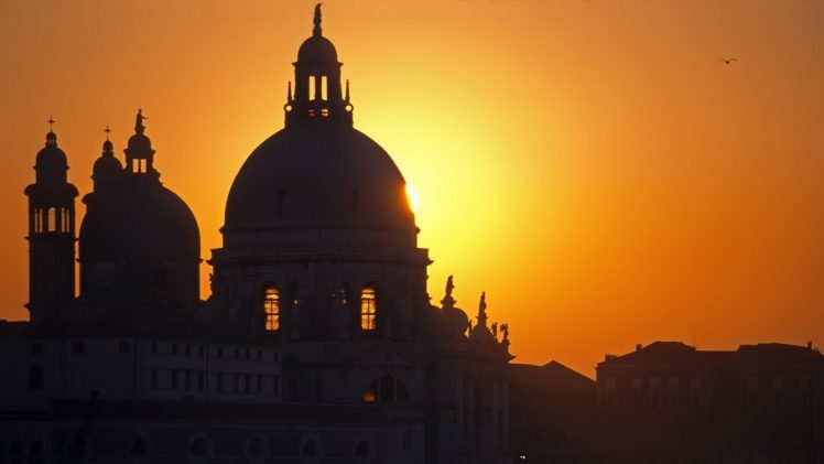 sunset, Architecture, Venice, Italy, Salute HD Wallpaper Desktop Background