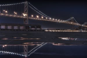 night, Architecture, Bridges