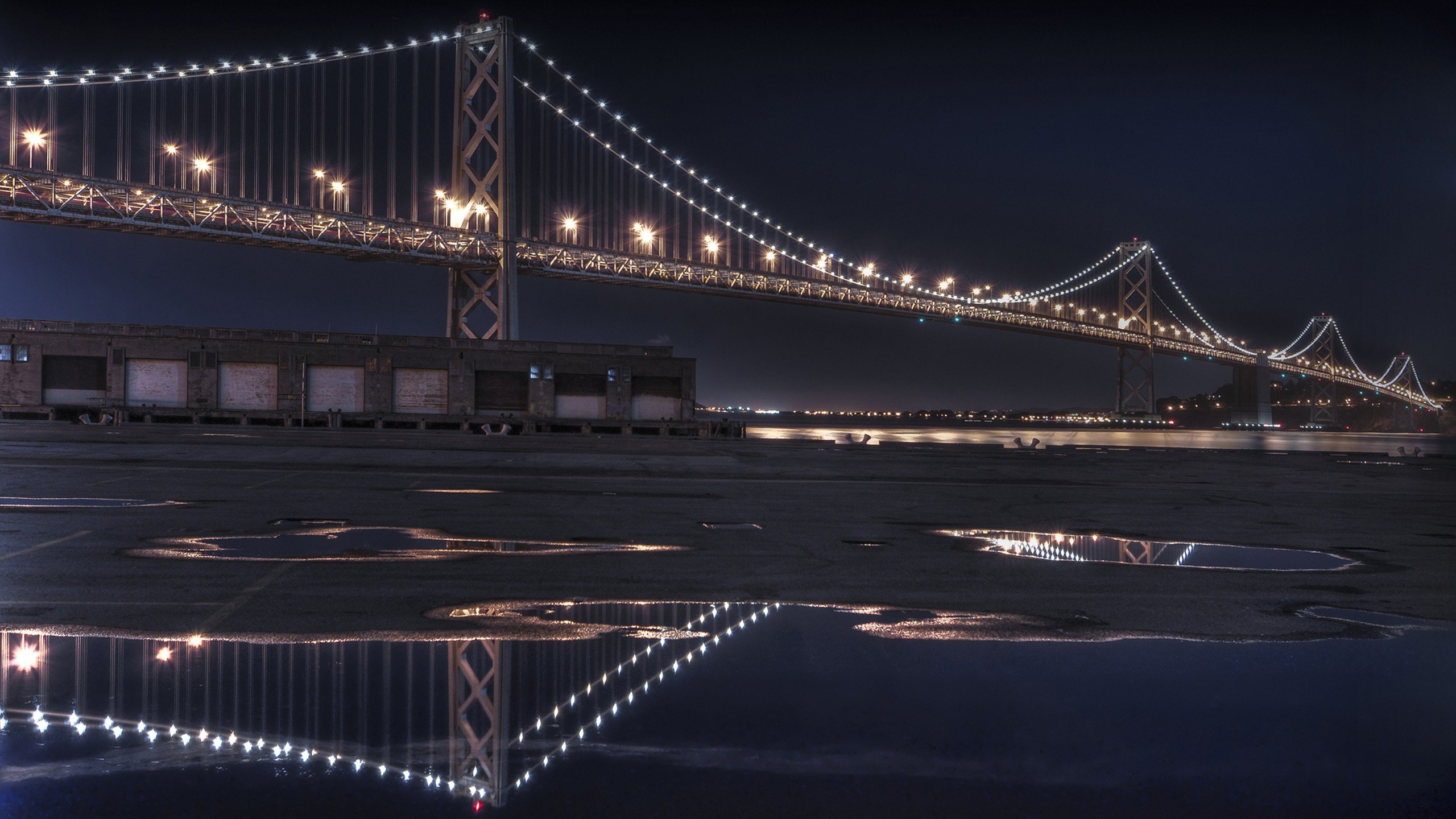 night, Architecture, Bridges Wallpaper