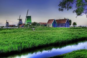 fields, Streams, Farmhouse, Hdr, Photography, Windmills