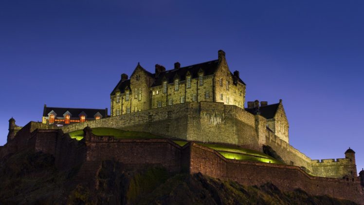night, Scotland, Edinburgh, Castle HD Wallpaper Desktop Background