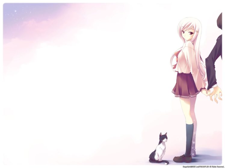 cats, School, Uniforms, White, Hair, To, Heart, 2, Sailor, Uniforms, Knee, Socks, Lucy, Maria, Misora HD Wallpaper Desktop Background