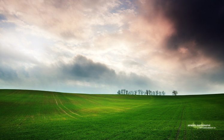 green, Clouds, Nature, Fields HD Wallpaper Desktop Background
