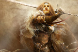 fantasy, Art, Women, Warrior, Weapon, Sword