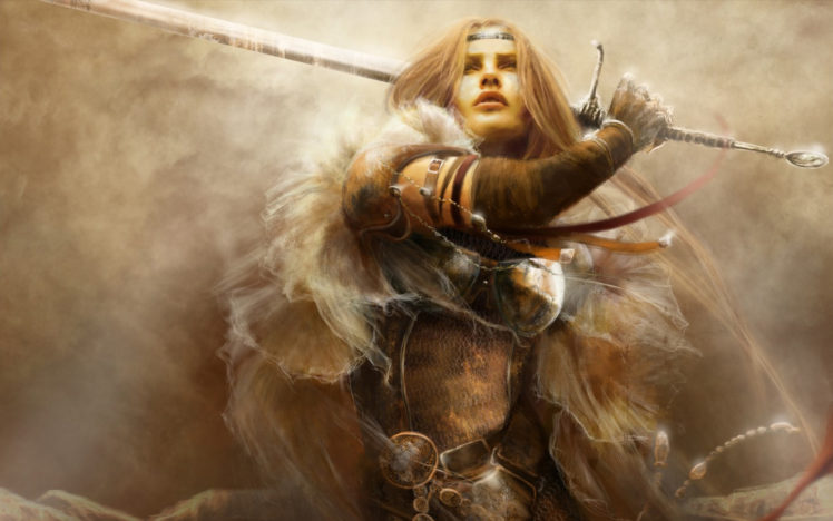 fantasy, Art, Women, Warrior, Weapon, Sword HD Wallpaper Desktop Background