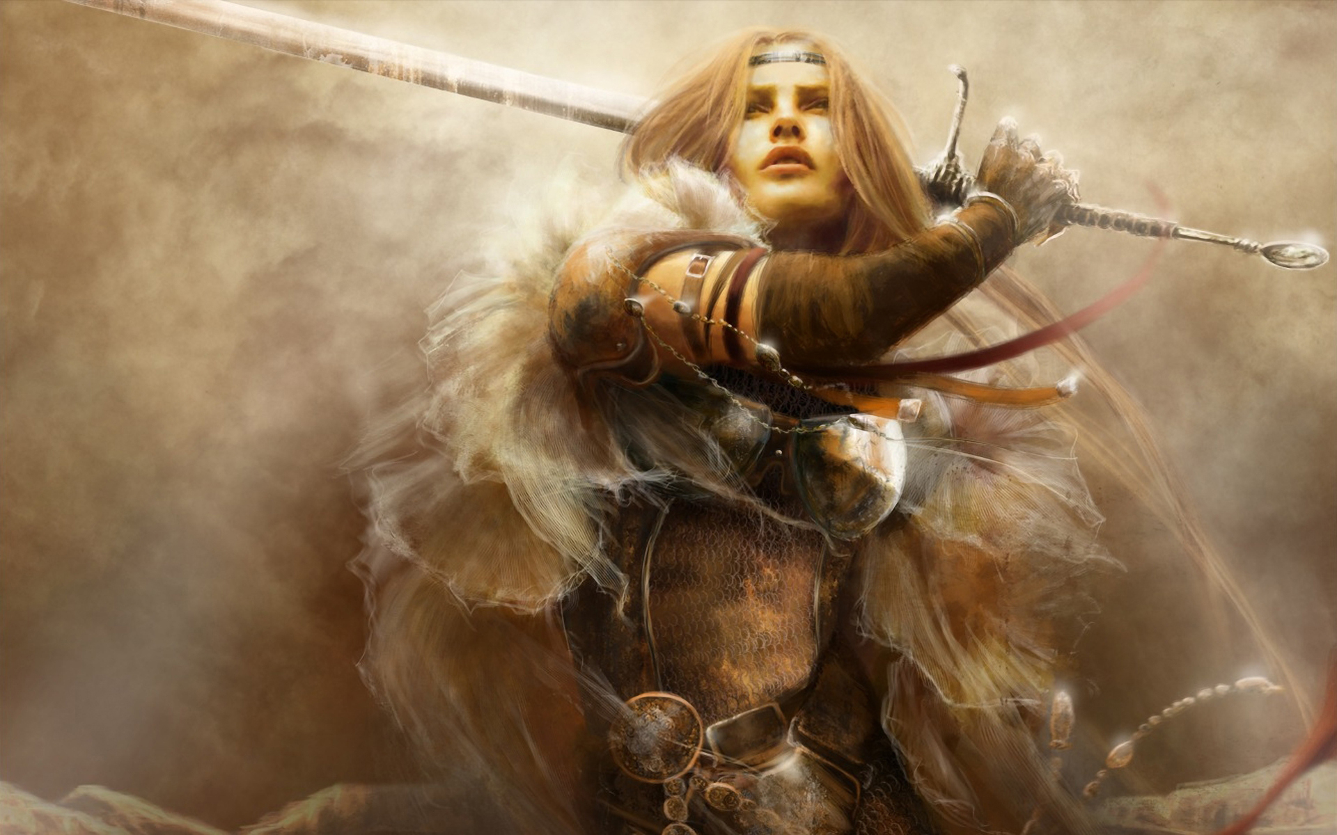 fantasy, Art, Women, Warrior, Weapon, Sword Wallpaper