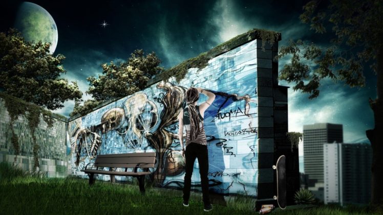 graffiti, Cities, Dreadlocks, Skate HD Wallpaper Desktop Background