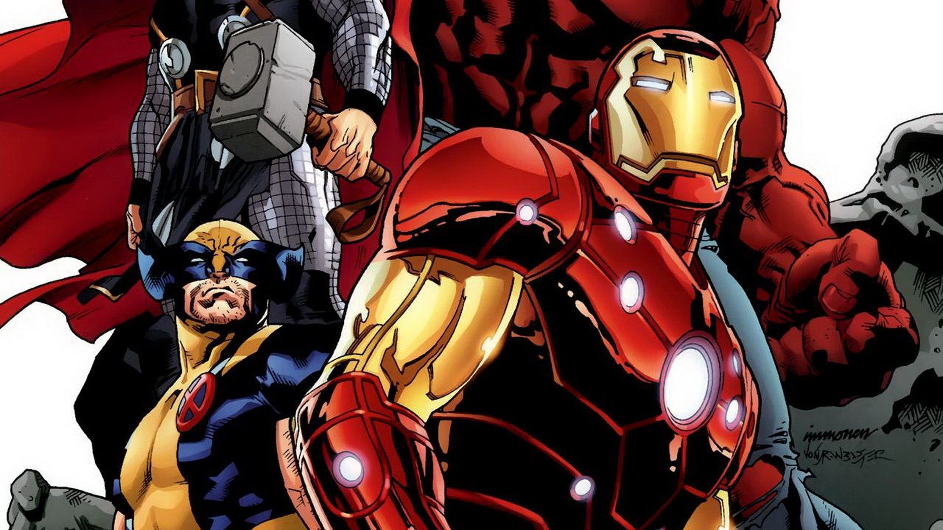 iron, Man, Comics, Thor, Wolverine, Marvel, Comics, Avengers Wallpaper