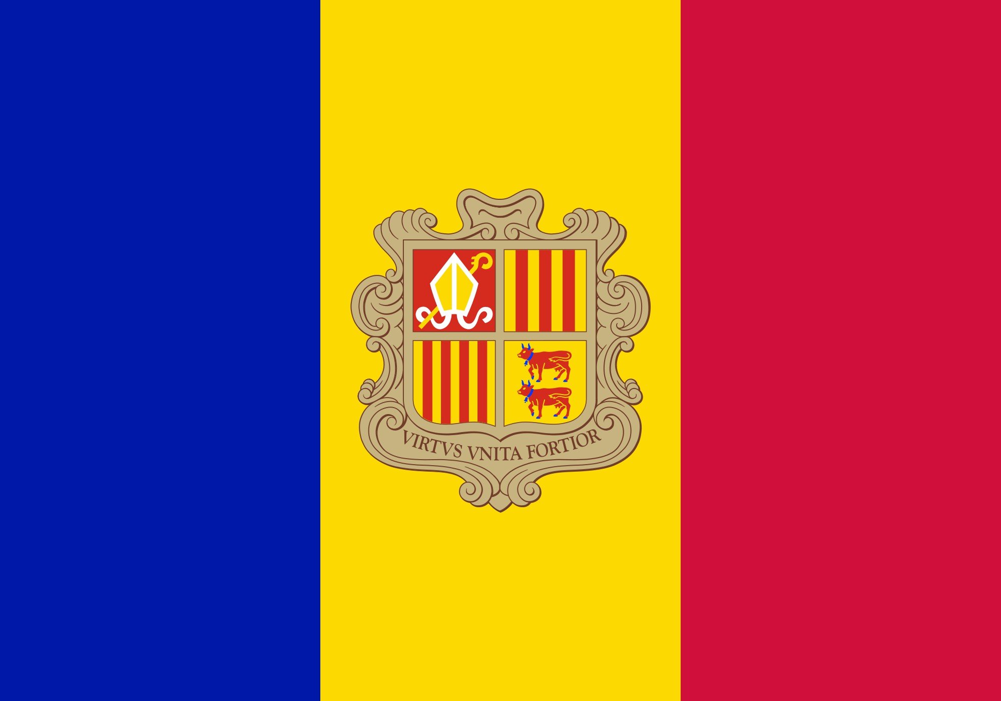 2000px flag, Of, Andorra, Svg Wallpaper