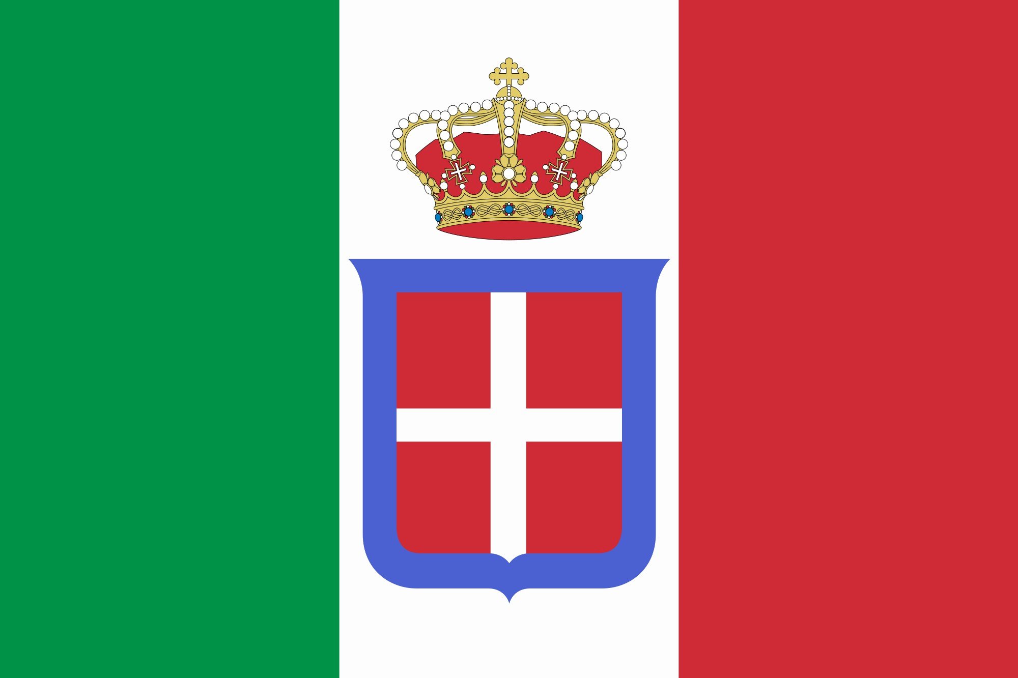 2000px flag, Of, Italy,  1861 1946 , Crowned, Svg Wallpaper