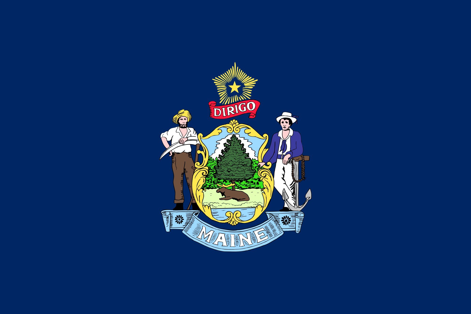 2000px flag, Of, Maine, Svg Wallpaper