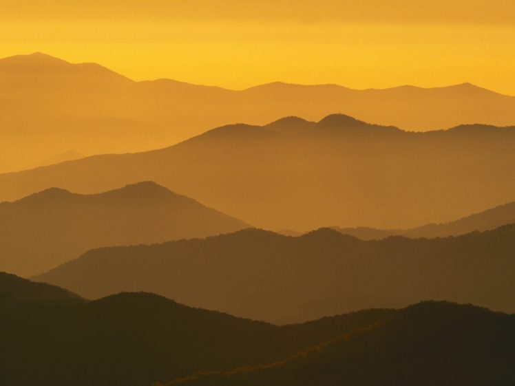 mountains, Silhouettes, Mist, Sunlight, Dome, North, Carolina HD Wallpaper Desktop Background