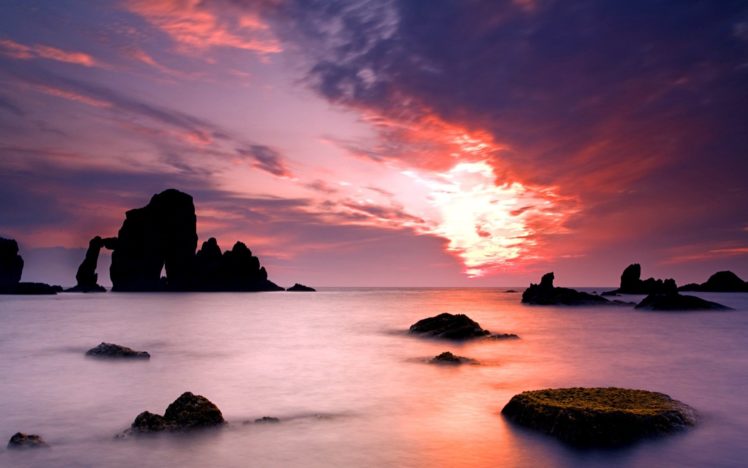 water, Sunset, Landscapes, Nature HD Wallpaper Desktop Background