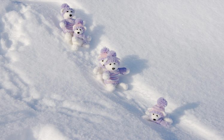 snow, Teddy, Bears HD Wallpaper Desktop Background