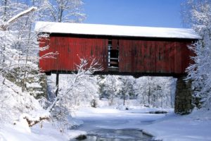 winter, Snow, Bridges