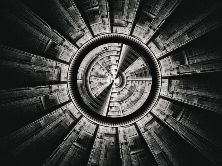 circles, Spiral, Grayscale HD Wallpaper Desktop Background