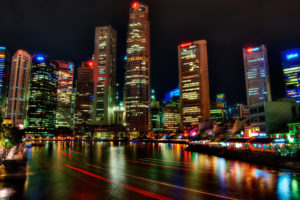 singapore, Houses, Rivers, Skyscrapers, Night, Hdr, Night, Lights, Color, Reflection, Lapse