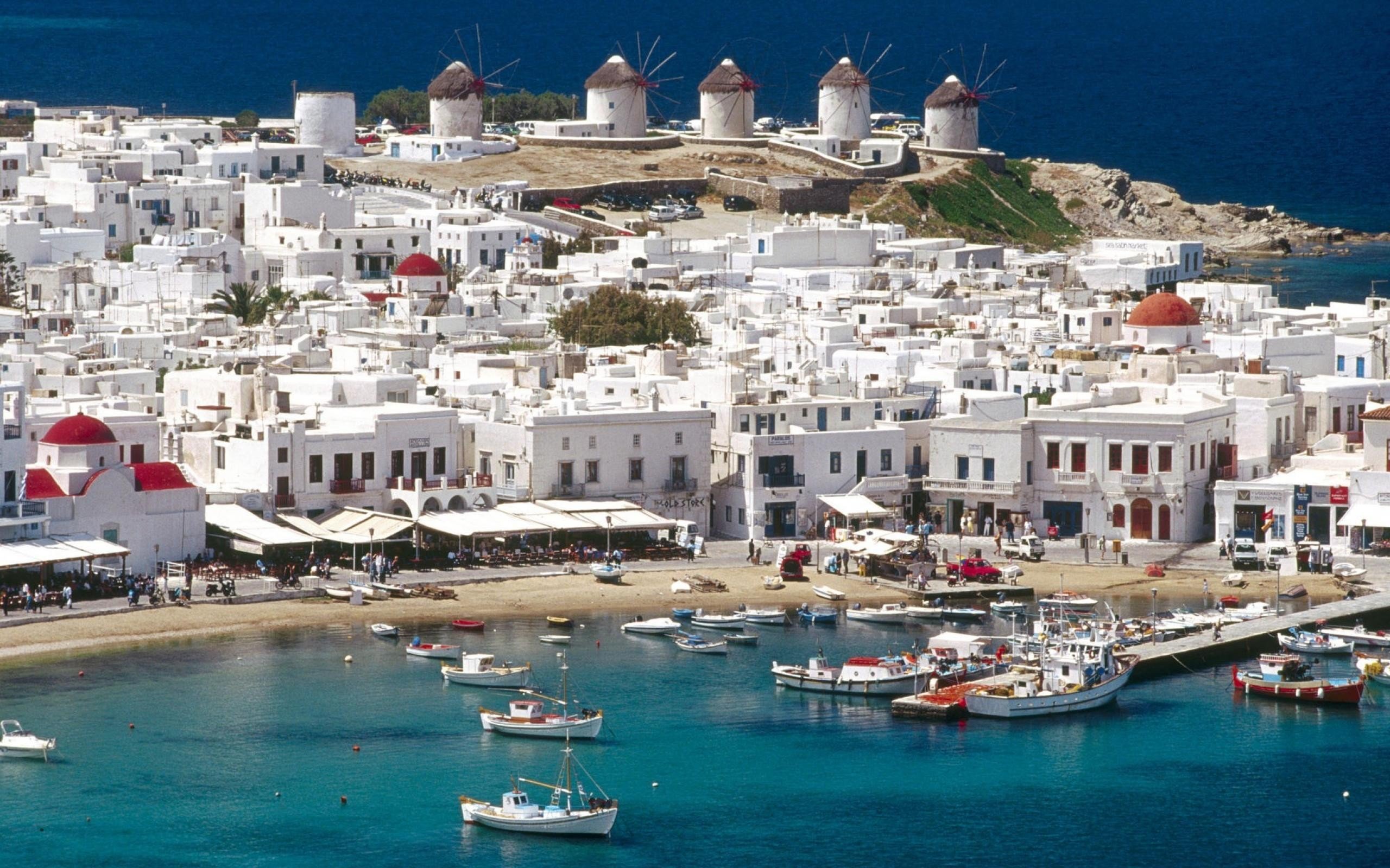 cityscapes, Greece, Mykonos Wallpaper