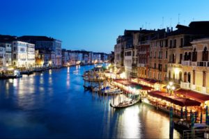 grand, Canal, Venice, Italy, Sunset, Buildings, Architecture