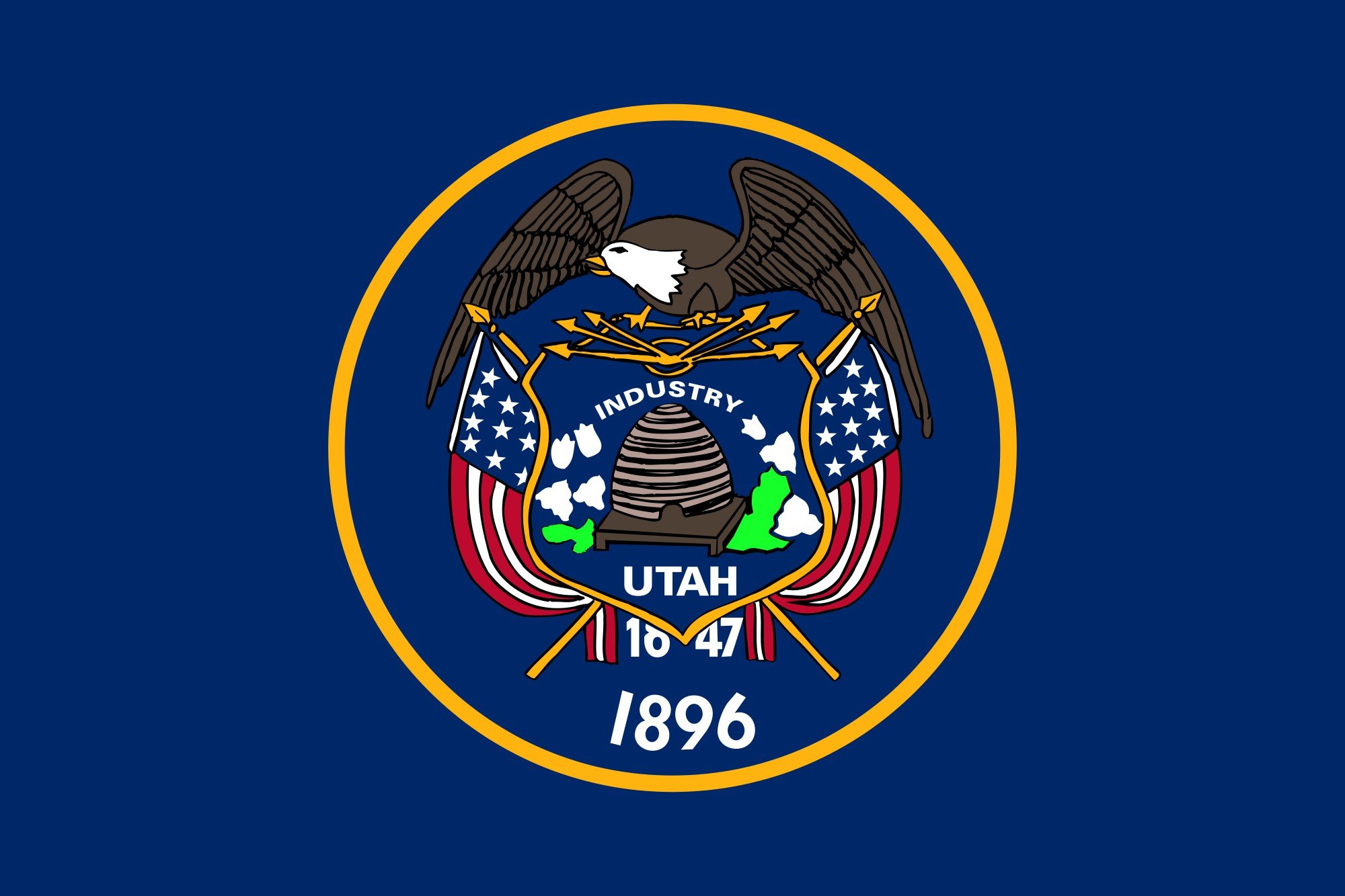 2000px flag, Of, Utah, Svg Wallpaper
