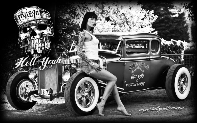 hell, Yeah, Beer, Poster, Hot, Rod, Rods, Retro, Sexy, Babe HD Wallpaper Desktop Background