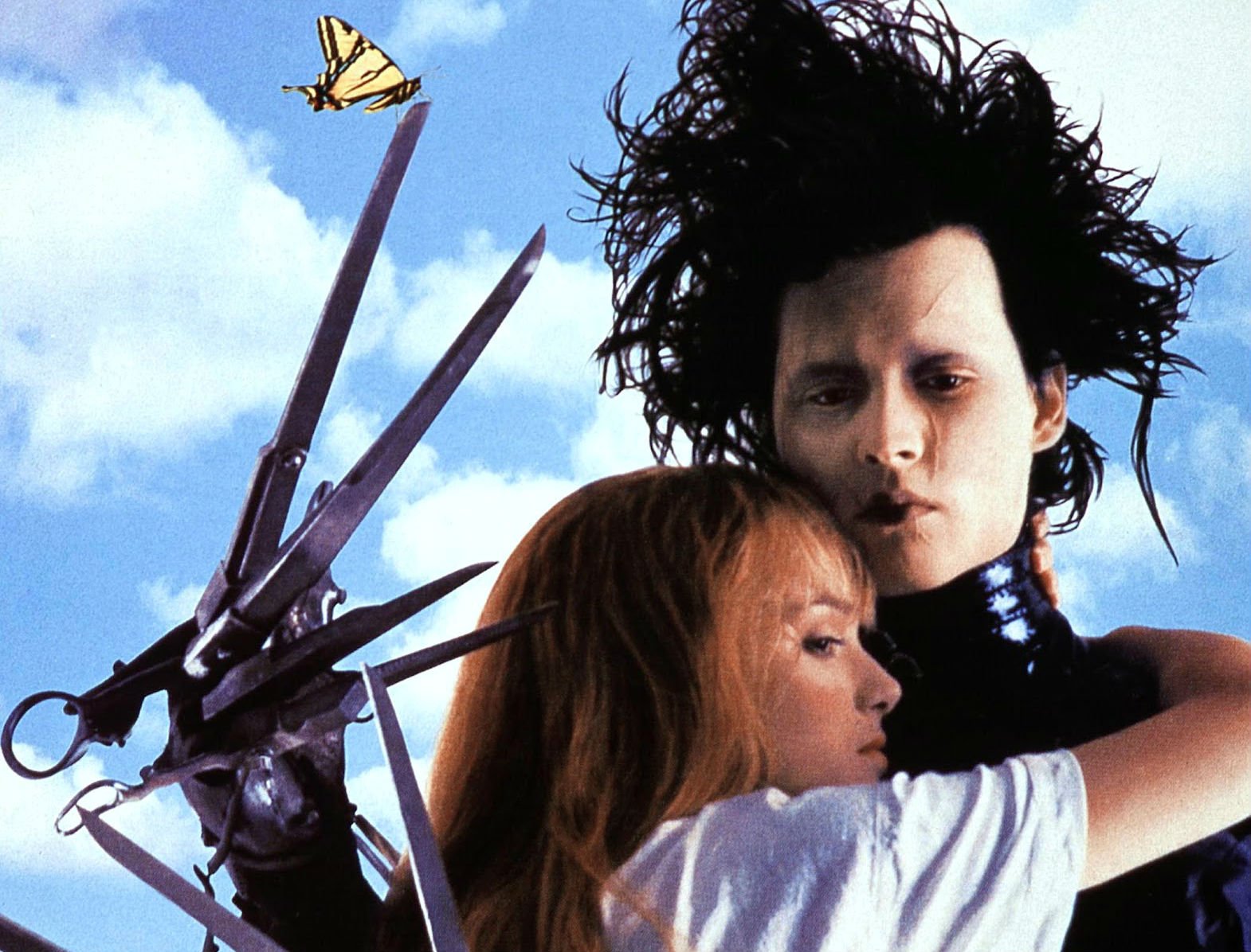 edward, Scissorhands, Drama, Fantasy, Romance, Depp, Mood, Love, Butterfly Wallpaper
