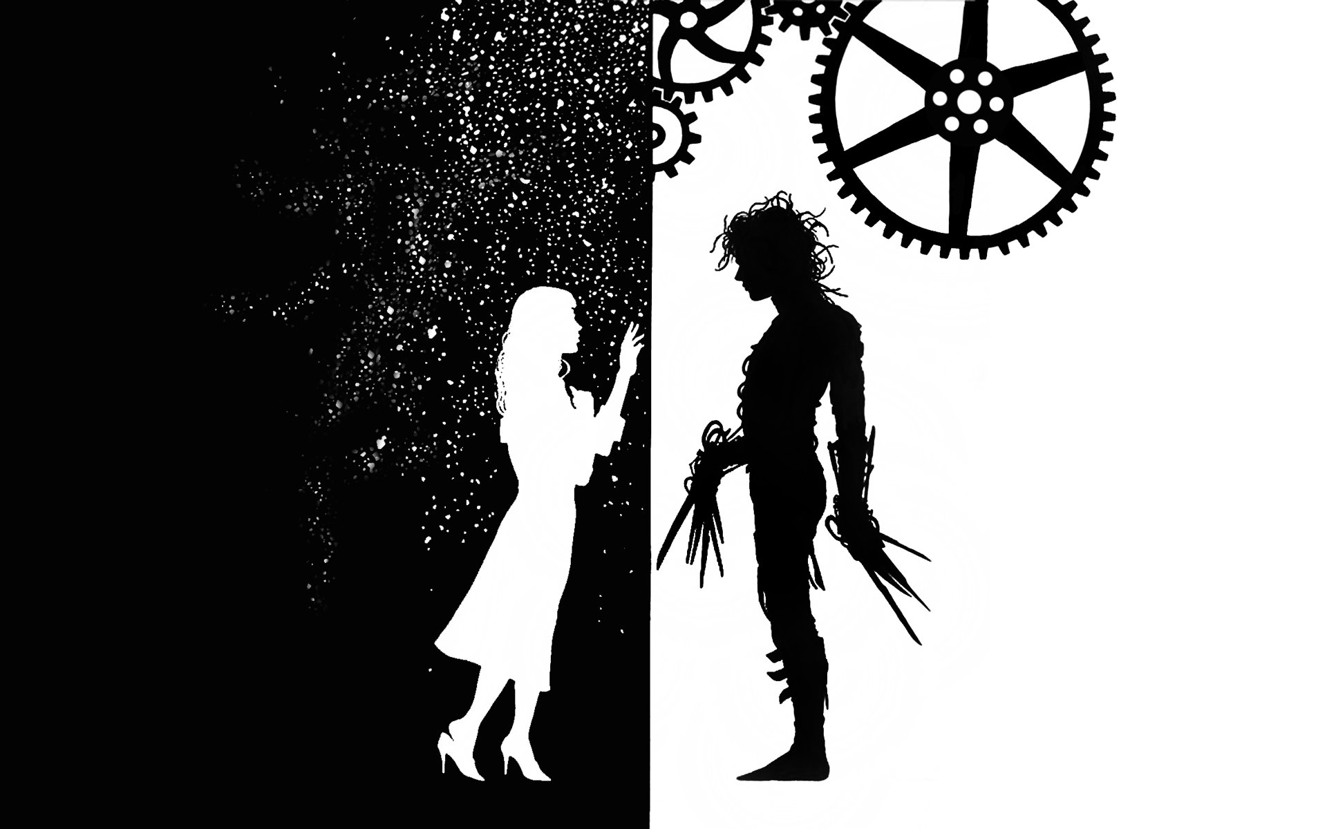 edward, Scissorhands, Drama, Fantasy, Romance, Depp, Vector, Mood Wallpaper
