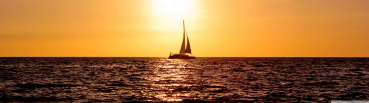 water, Sun, Boats HD Wallpaper Desktop Background