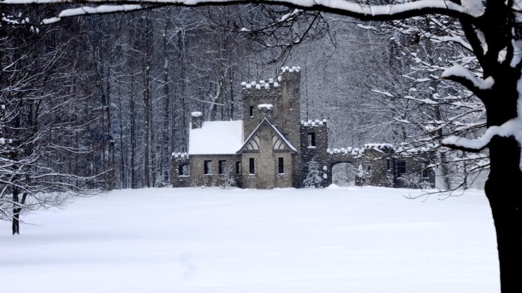 snow, North, Ohio, Castle, Cleveland HD Wallpaper Desktop Background