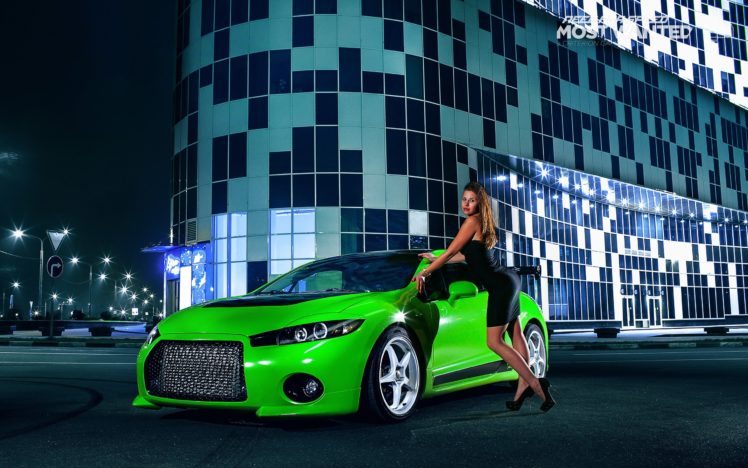 women, Cars, Green, Cars, Mitsubishi, Eclipse, Gt HD Wallpaper Desktop Background